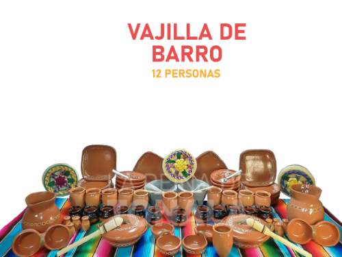 VAJILLA DE BARRO PARA 12 PERSONAS 