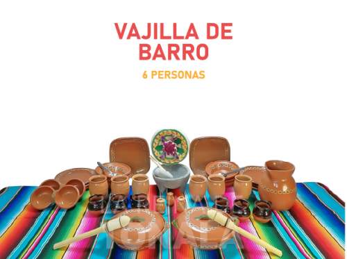 VAJILLA DE BARRO PARA 6 PERSONAS