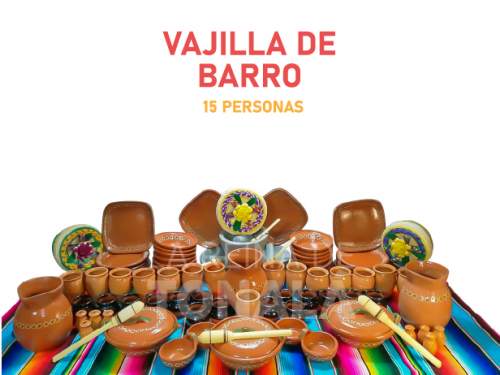 VAJILLA DE BARRO PARA 15 PERSONAS